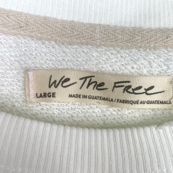 FREE PEOPLE We The Free NEW Camden Sweatshirt Size L White - Picture 11 of 12